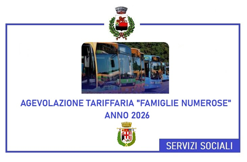 Agevolazione tariffaria - Famiglie numerose - Anno 2026
