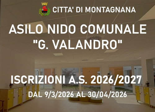 Asilo Nido Comuale Iscrizioni a.s. 2026/2027